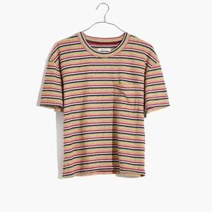Madewell Textured Easy Crop Tee in Stripe